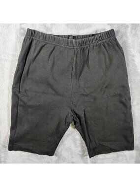 Vintage 1980s Miss Juli Black Womens Spandex Bike/Exercise Shorts (M)